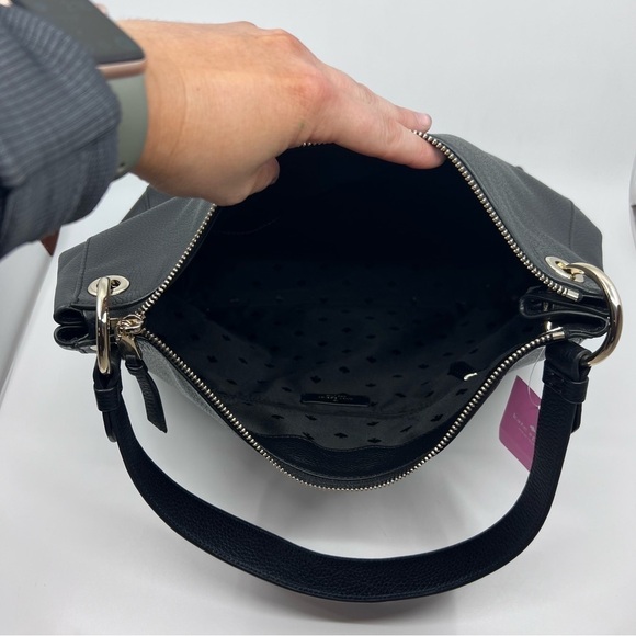 ✨NWT! Kate Spade Kat Shoulder Bag in Black Pebbled Leather. - Picture 5 of 9